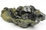 Lustrous, Epidote Crystal Cluster on Actinolite - Pakistan #213439-1